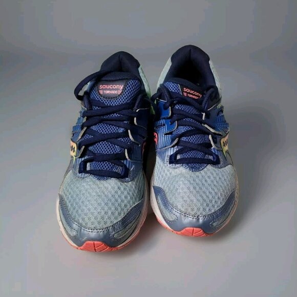 Saucony Womens Tornado 2 Running Sneaker Shoes Size 10 Blue Pink S15439-3 - Picture 1 of 16